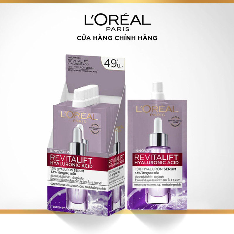 [Quà tặng không bán] Serum siêu cấp ẩm & giảm nếp nhăn L'Oreal Paris Revitalift Pure Hyaluronic Acid 1.5% 6ml
