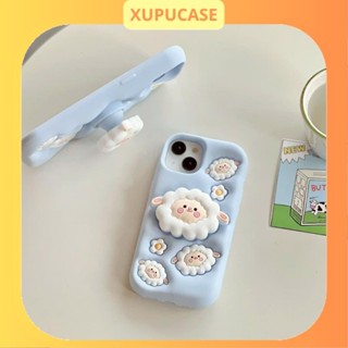 Ốp lưng iphone hoạt tiết Cừu Trắng có giá đỡ 6plus/7plus/8plus/x/xs/xsmax/11/12/13/14/15/16/pro/plus/promax