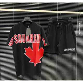 Bộ Quần Áo Dsquared2 Lá Đỏ Đen Phối Quần DSQ Basic Hottrend Nam nữ Mùa Hè 2025 Chất liệu Vải Mềm Mịm Mã 72