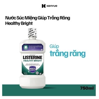  Nước súc miệng giúp răng trắng sáng tự nhiên Listerine Healthy Bright - Dung tích 750ml 