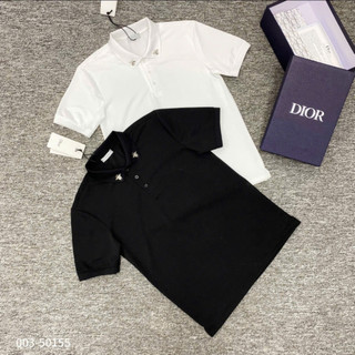  Áo Polo Nam Cộc Tay Đì Ô Phối Cổ Họa Tiết Cổ Thêu Hai Ong Màu Đen Trắng Vải Dày Dặn 00300 88 