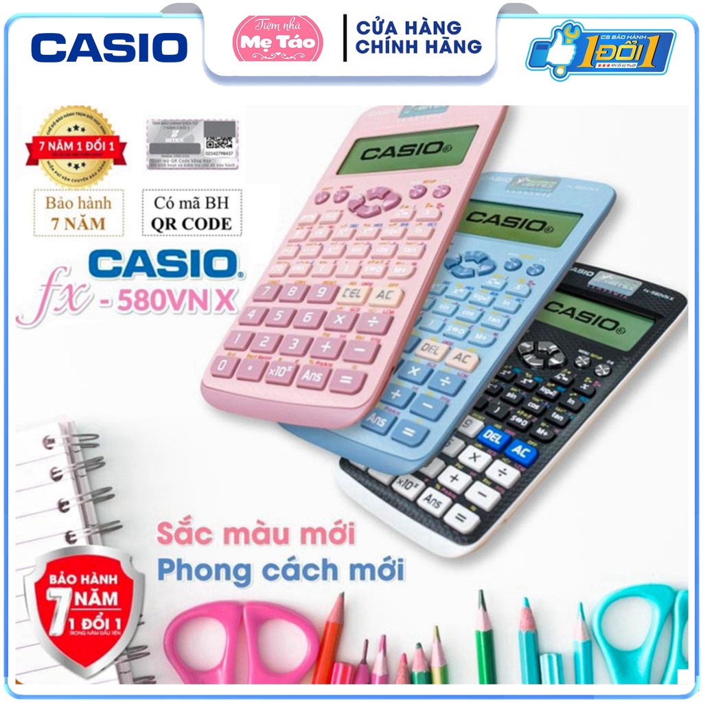Máy Tính Casio FX 580VNX, Máy Tính Chính Hãng Bitex Bảo Hành 7 Năm Trọn Đời Học Sinh - Chuyển Đổi Ti