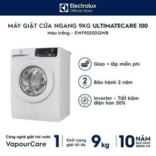  Free giao lắp - Máy giặt cửa ngang Electrolux 9kg UltimateCare 100 - Trắng EWF9025DQWB - Động cơ Inverter yên tĩnh 