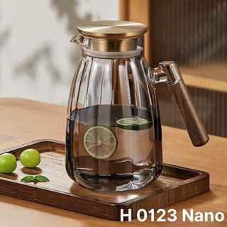 Các mẫu bình thủy tinh chịu nhiệt đẹp, 1,8L tay và nắp vân gỗ Decor 2025