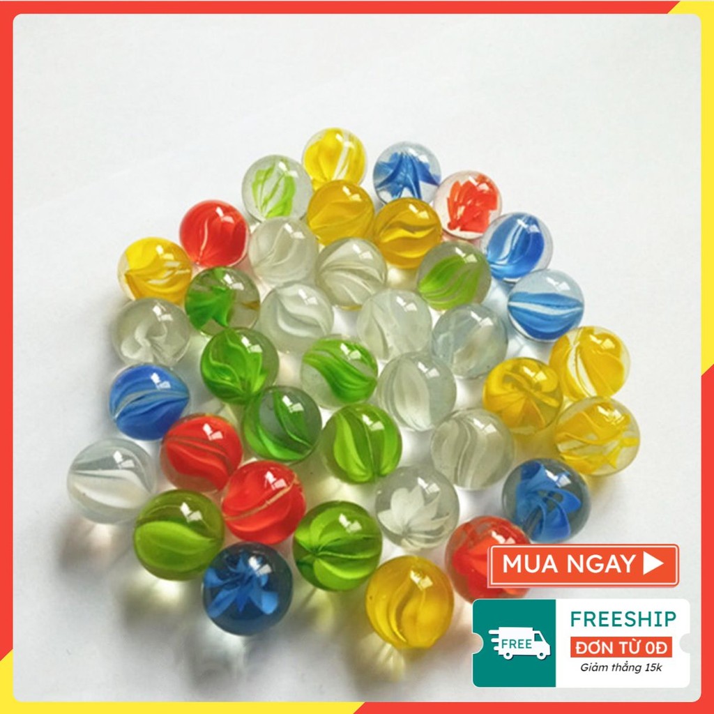SET 1KG viên bi ve thủy tinh trong suốt 8 khía nhiềumàu size 16mm 14mm và bi sứ trắng 16mm đồ chơi c