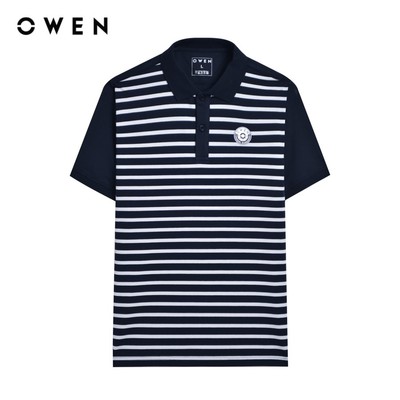 OWEN - Áo polo ngắn tay Body Fit APV243814 màu Xanh tím than chất liệu CVC Spandex