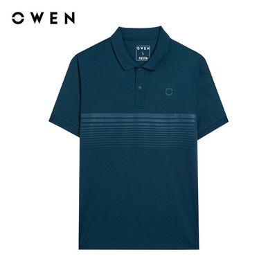 OWEN - Áo polo ngắn tay Body Fit APV243822 màu Xanh chất liệu Nylon-Spandex