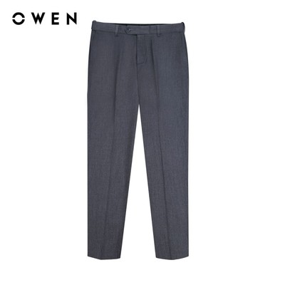 OWEN - Quần tây Regular Fit Tăng đơ QRT231737 màu Ghi chất liệu TR Spandex