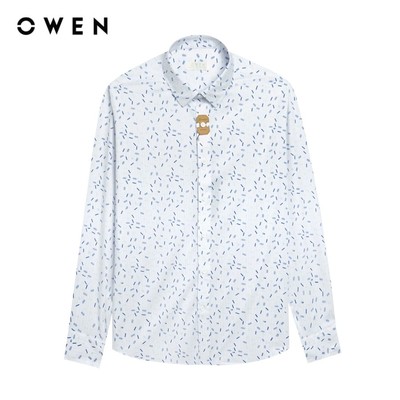 OWEN - Áo sơ mi dài tay Slim Fit AS240691D màu Trắng chất liệu Modal-Polyester-Spandex