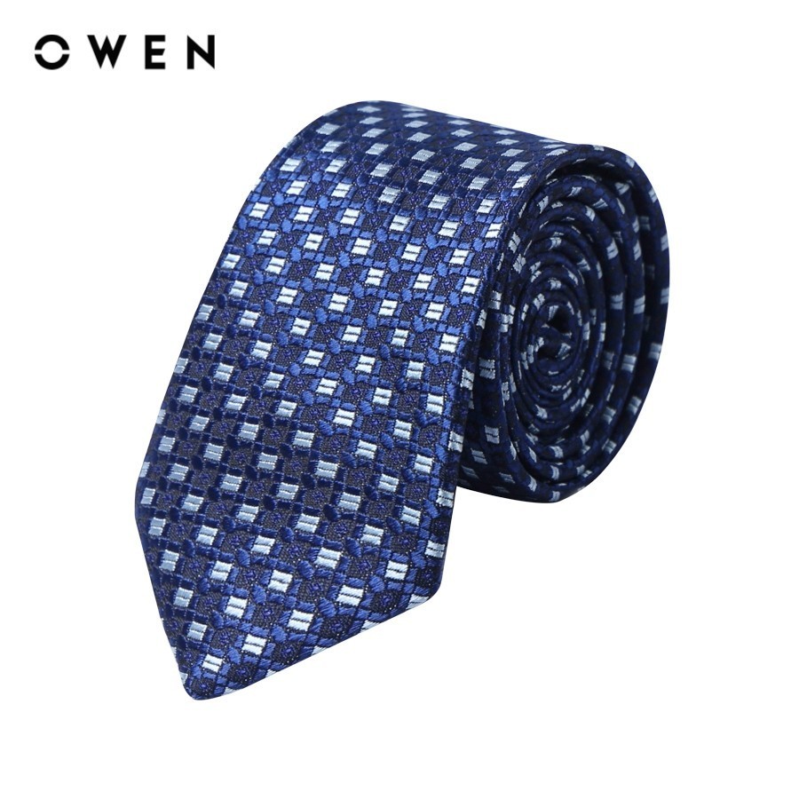 OWEN - Cà vạt CV232638 màu Navy chất liệu Polyester