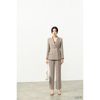 Quần ống đứng basic-Ghi_LALYA_Q086