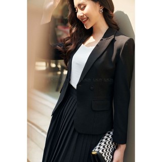 LALYA_Áo Blazer ôm dáng ngắn-Đen