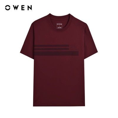 Owen - Áo t-shirt Relaxfit TSN253669 màu Đỏ đậm chất liệu CVC Spandex