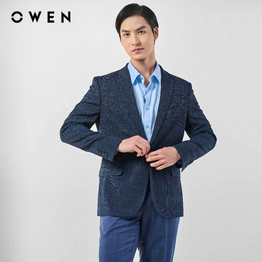 OWEN - Blazer (demi) Regular Fit BL231490 màu Navy chất liệu Namu