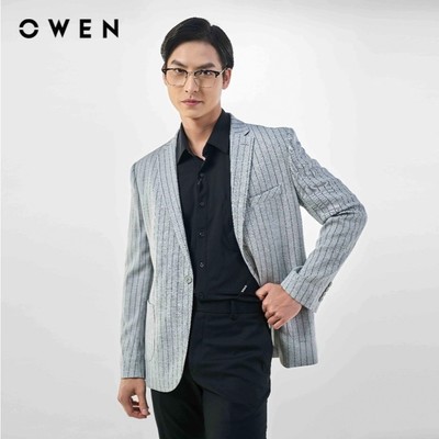 OWEN - Blazer (demi) Regular Fit BL231489 màu Ghi chất liệu Namu