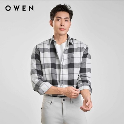 OWEN - Áo sơ mi dài tay J-Form AJ240722DT màu Xám chất liệu Cotton - Polyester