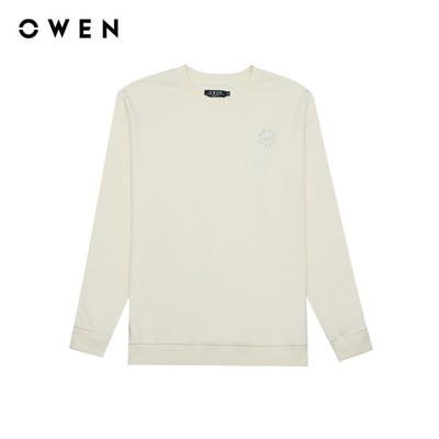 OWEN - Áo nỉ Regular Fit AN241461 màu Be chất liệu Cotton - Polyester