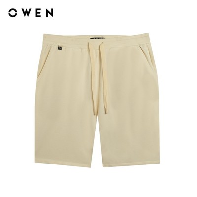 OWEN - Quần nỉ Regular Fit SN241451 màu Be chất liệu Cotton - Polyester