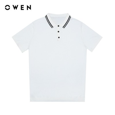 OWEN - Áo polo ngắn tay Relaxfit APV243763 màu Trắng chất liệu Visco - Nylon - Polyester
