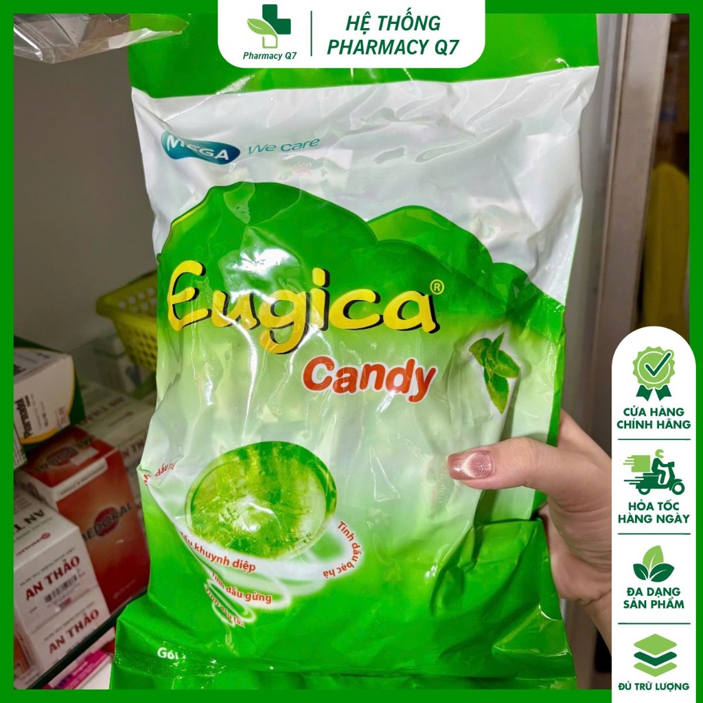 CHÍNH HÃNG, TIẾT KIỆM TÚI 300 VIÊN KẸO EUGICA CANDY EUGICA NGẬM (BỊCH 300V)