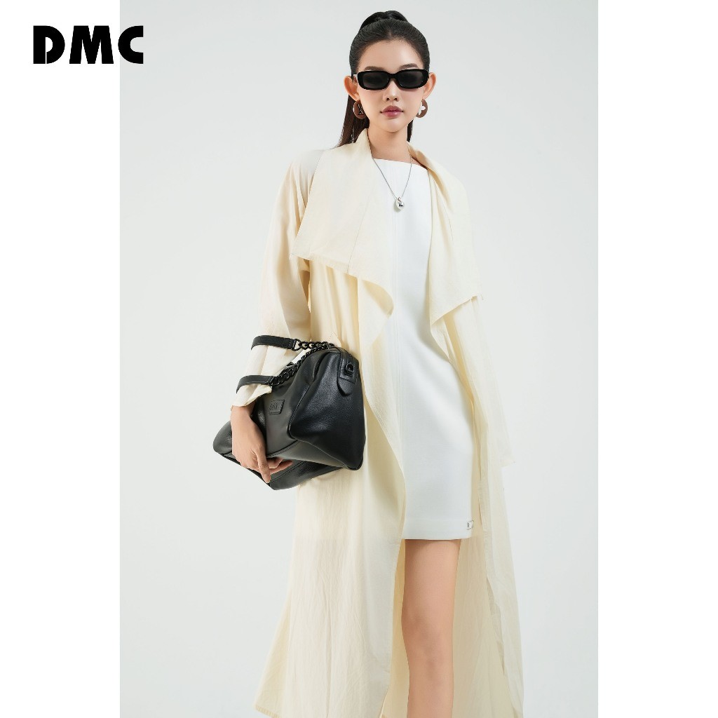 Áo mangto nữ kem freesize thời trang DMC (Cream Raw Long Coat)