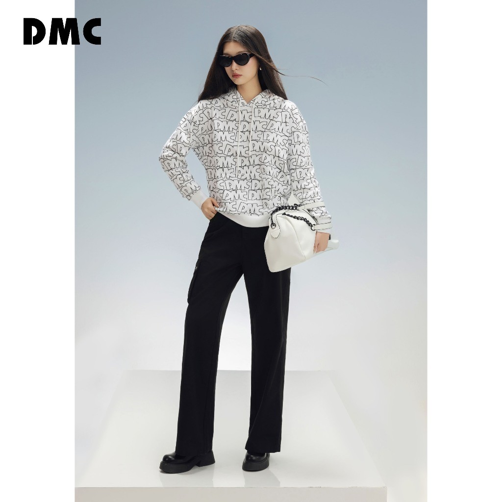 Quần nữ demin đen thời trang túi hộp DMC (Black Denim Loose Pants)