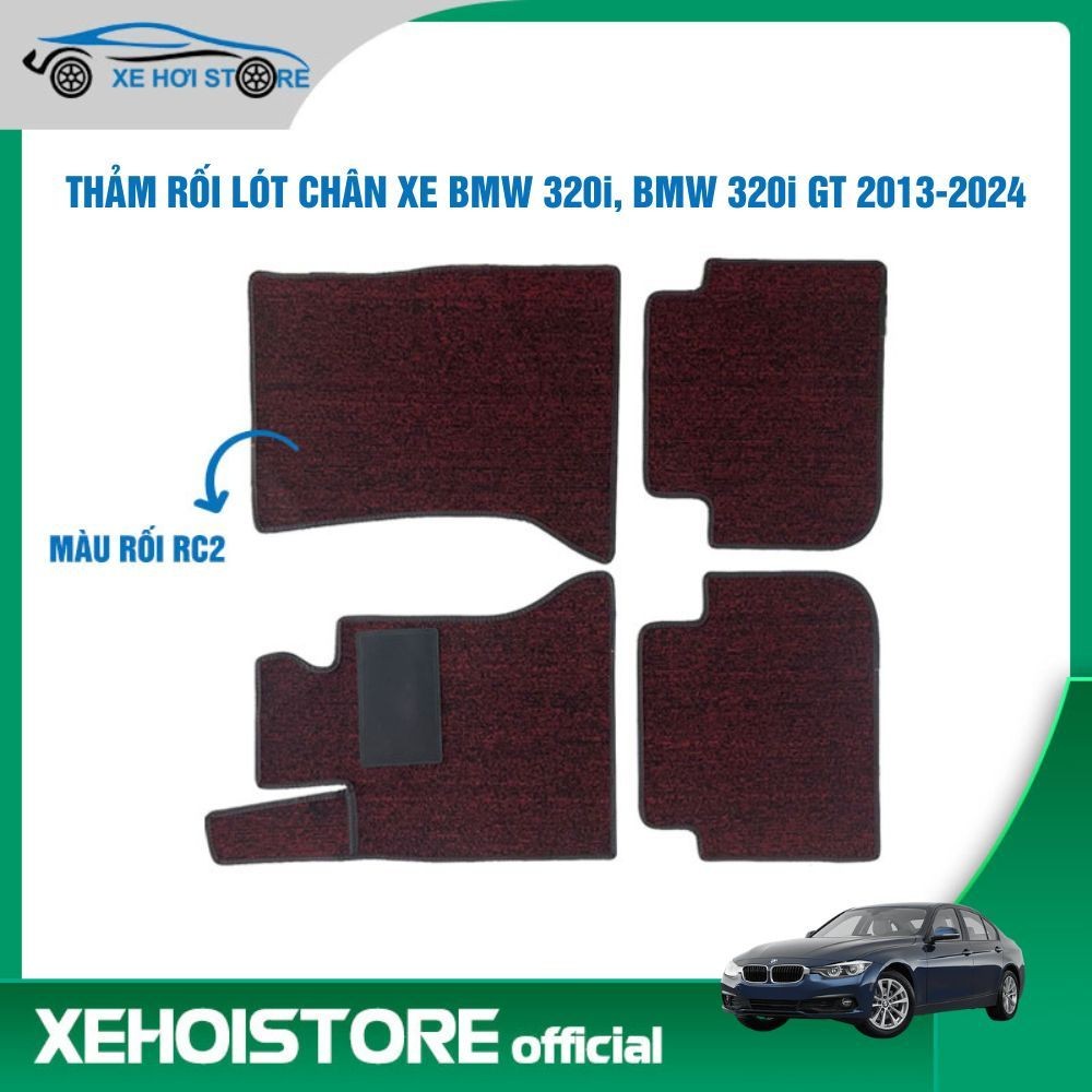 Bộ thảm rối lót chân ô tô dành cho xe 5 chỗ BMW 320i, BMW 320i GT từ năm 2013 đến 2024