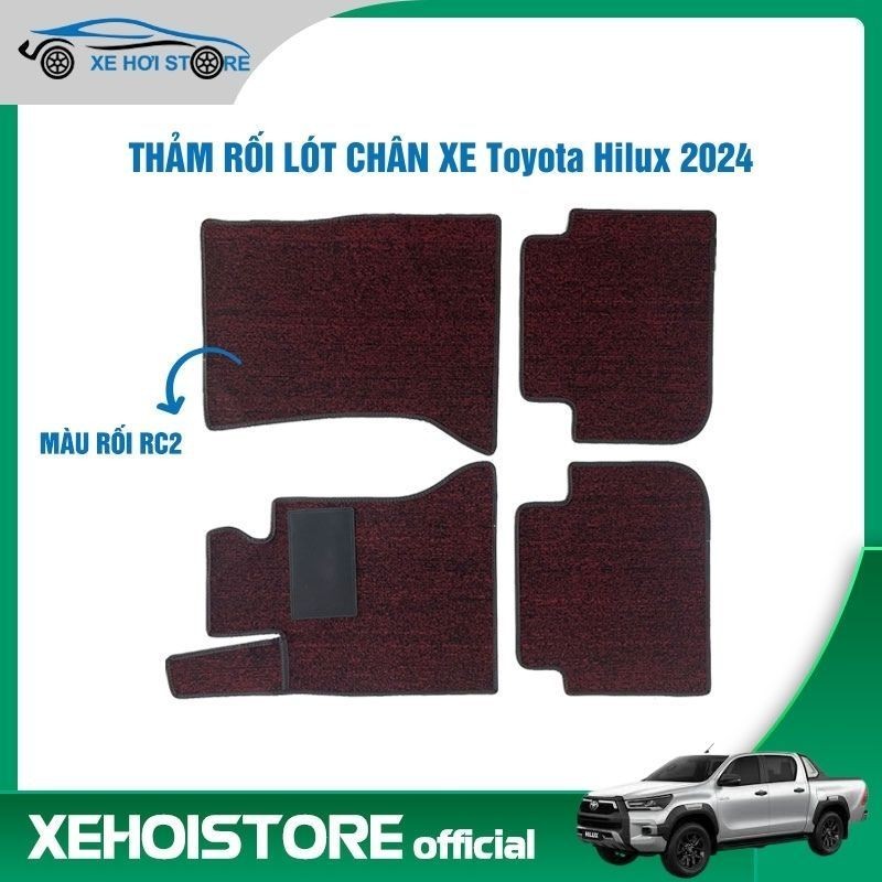 Bộ thảm rối lót chân ô tô dành cho xe 5 chỗ Toyota Hilux 2024