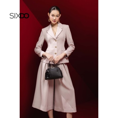 Áo vest hồng nhạt dài tay SIXDO (Light Pink Long Sleeves Woven Vest)