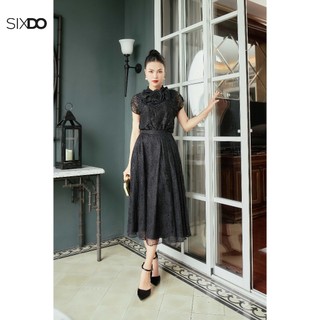 Áo ren đen ngắn tay SIXDO (Black Sleeves Lace Top)