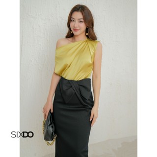 Áo lụa lệch vai SIXDO (Boatneck Silk Top)