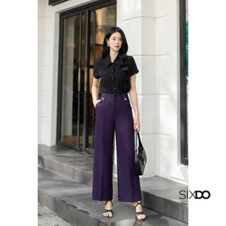 Quần tím đậm ống suông SIXDO (Dark Violet Wide Leg Raw Pants)