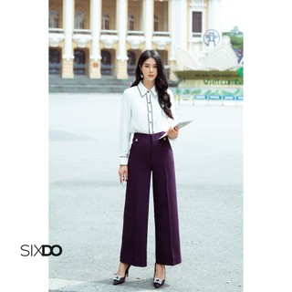 Quần tím đậm ống suông SIXDO (Dark Violet Wide Leg Raw Pants)