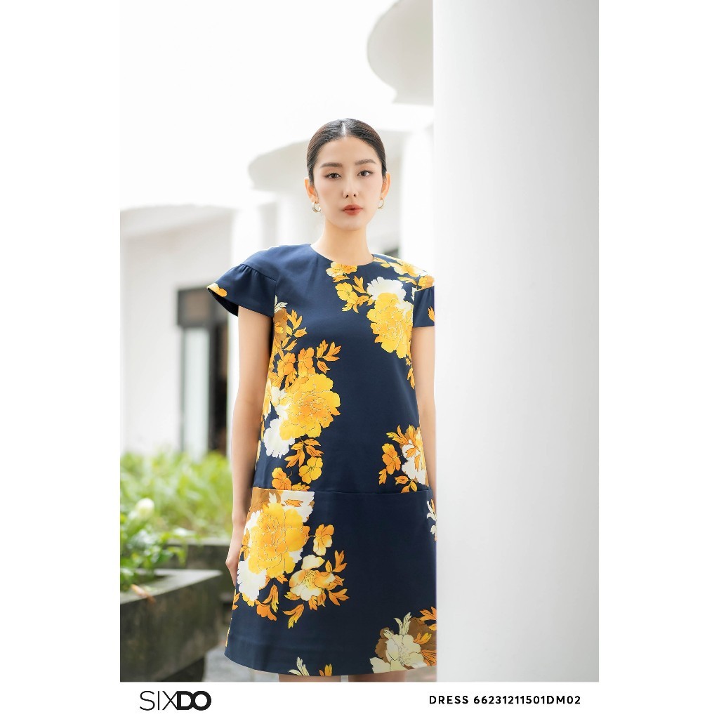 Đầm suông ngắn SIXDO (Navy Floral Woven Mini Dress)