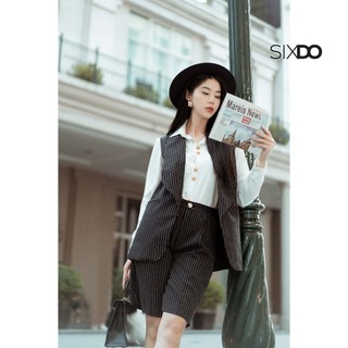 Quần sooc kẻ nền đen SIXDO (Black Stripe Woven Pants)