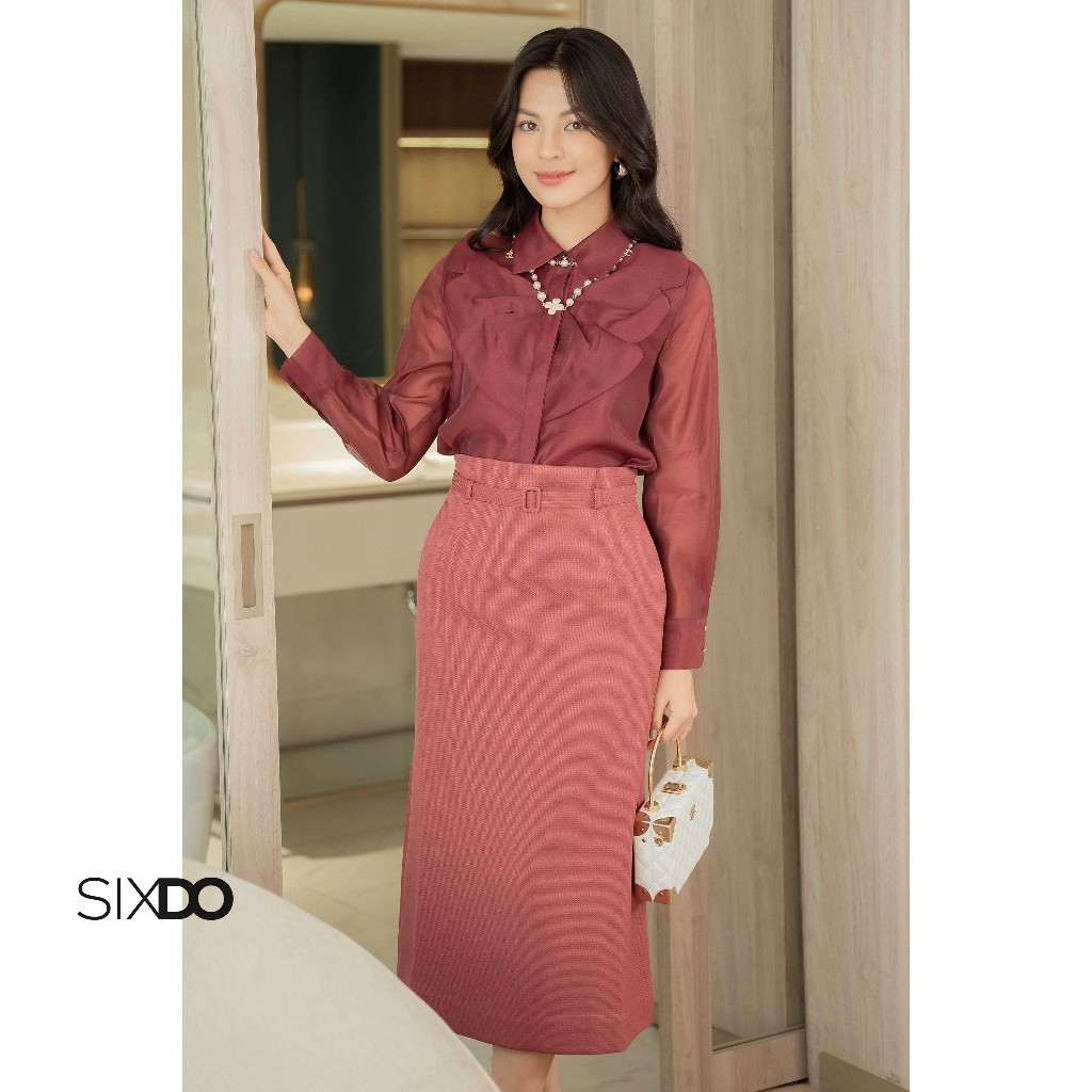 Chân váy thô phối đai SIXDO (Plum Midi Raw Skirt)