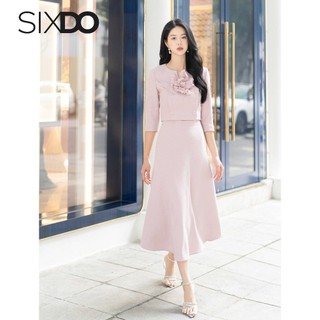 Chân váy A dáng dài SIXDO (Light Pink Midi Woven Skirt)