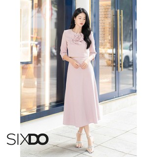 Chân váy A dáng dài SIXDO (Light Pink Midi Woven Skirt)