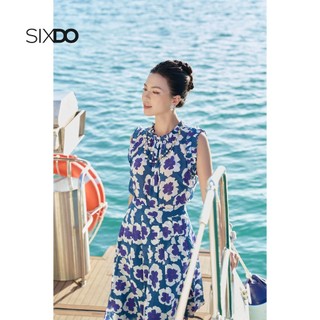 Chân váy hoa chiffon xếp ly SIXDO (Dark Mallard Green Floral Midi Chiffon Skirt)