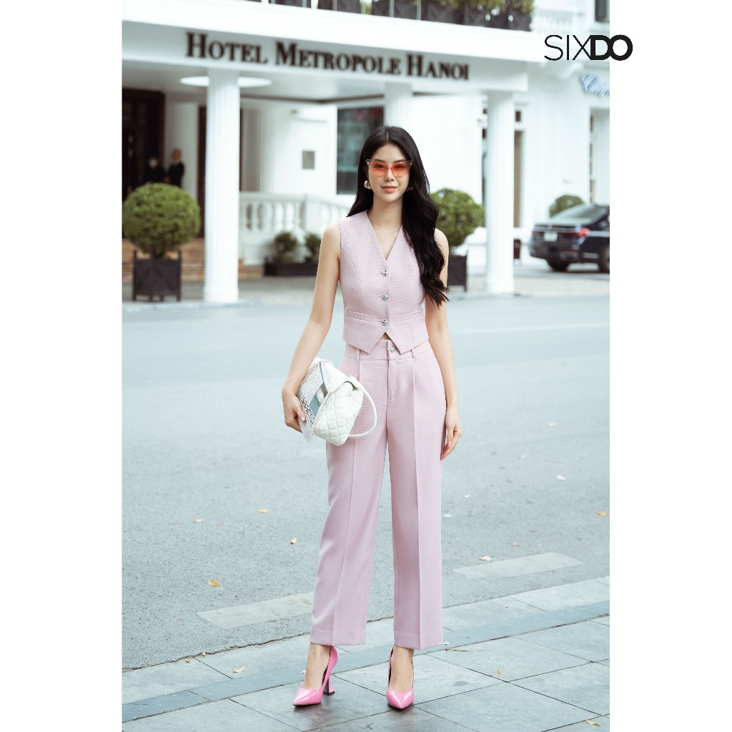 Quần âu nữ hồng nhạt SIXDO (Light Pink Raw Pants)