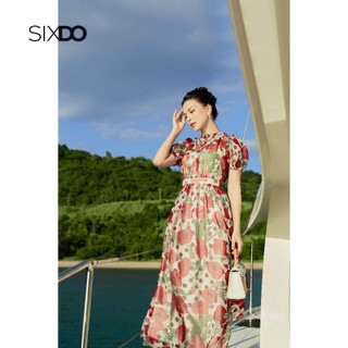 Đầm voan midi hoa poppy SIXDO (Cream Poppy Midi Voile Dress)