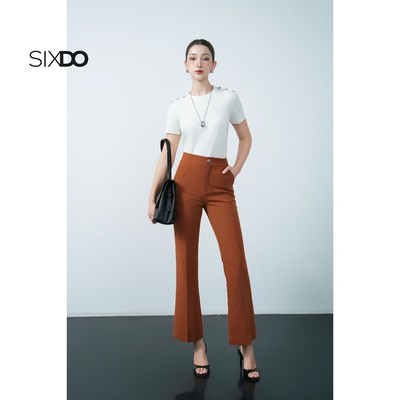 Quần âu nữ cúc SIXDO (Ochre Woven Flared Pants)