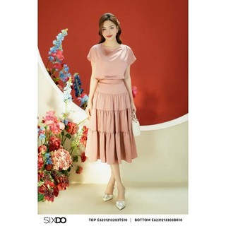 Chân váy lụa xếp SIXDO (Salmon Silk Midi Skirt)