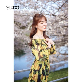 Đầm maxi voan trễ vai SIXDO (Black Tulip Off-shoulder Maxi Voile Dress)