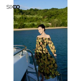 Đầm maxi voan trễ vai SIXDO (Black Tulip Off-shoulder Maxi Voile Dress)