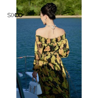 Đầm maxi voan trễ vai SIXDO (Black Tulip Off-shoulder Maxi Voile Dress)