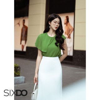 Áo nữ xanh vạt lệch SIXDO (Light Green Chiffon Top)