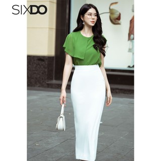 Áo nữ xanh vạt lệch SIXDO (Light Green Chiffon Top)
