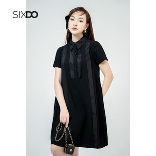 Đầm sơ mi SIXDO (Black Trapeze Mini Silk Dress)