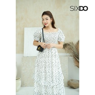 Đầm midi chấm bi SIXDO (Polka Dot Midi Voile Dress)